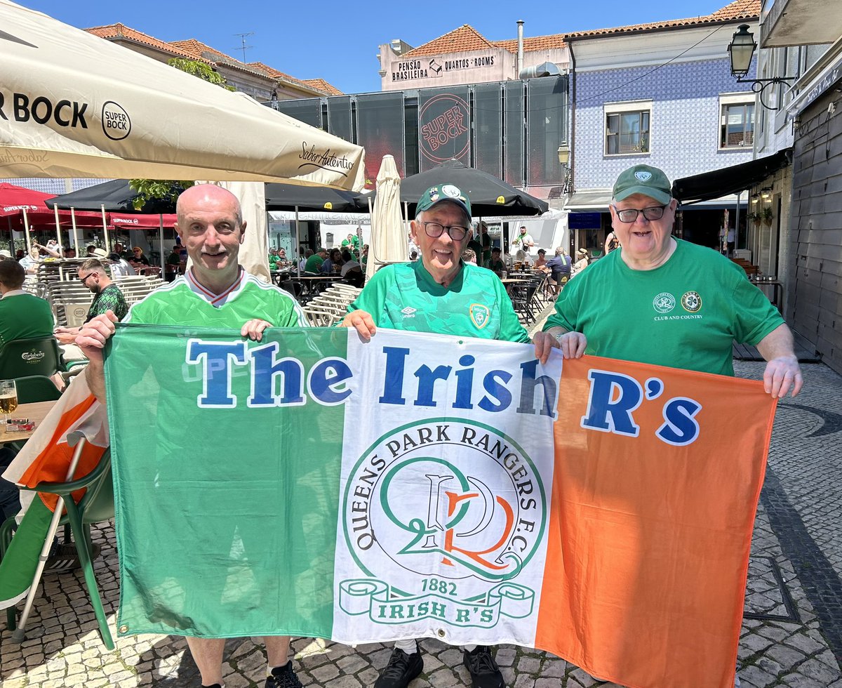 <a href="/qpr/">QPR FC</a> <a href="/Qprireland/">IrishRs(Superhoops)</a> Irish Rs on tour in Aveiro, Portugal 🇵🇹 supporting Boys in Green 🇮🇪 URRRs 🇮🇪🔵⚪️🔵⚪️🇮🇪