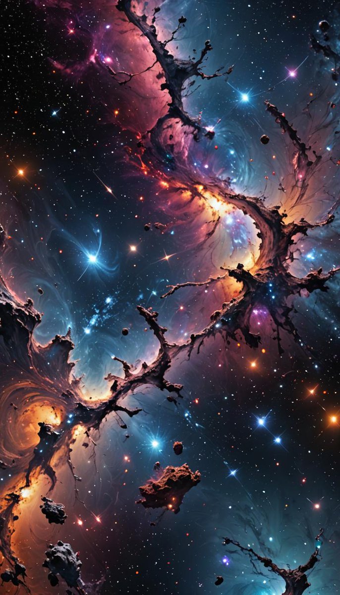 aiarcz's tweet photo. Stellar Tapestry - Gaze into the abyss of creation where nebulae weave and stars cluster. This AI-generated cosmic scene captures the universe’s vibrant mystery. #CosmicArt #StellarWonder #AIgenerated #SpaceSpectacle #NebulaeNetwork https://t.co/zmscqCgwu8