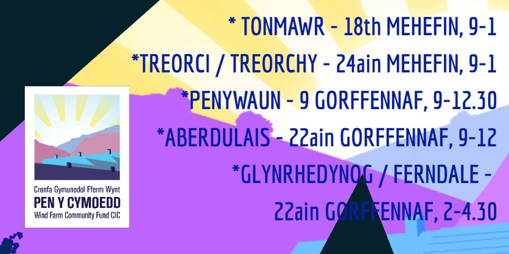 Round 16 of Micro Fund is open and the Vision Fund remains open for business - Book an appointment day slot to chat about your project or business - enquiries@penycymoeddcic.cymru / 01685 878785