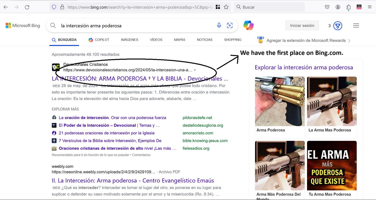 devocionales's tweet photo. @CyrusShepard @JohnMu @searchliaison @googlesearchc And there, Google, two weights and two measures for the same content? You like our content, but you don't like our website? How is that possible? @Bing.com is having clearer policies regarding these cases! https://t.co/JpW4L5FnlR