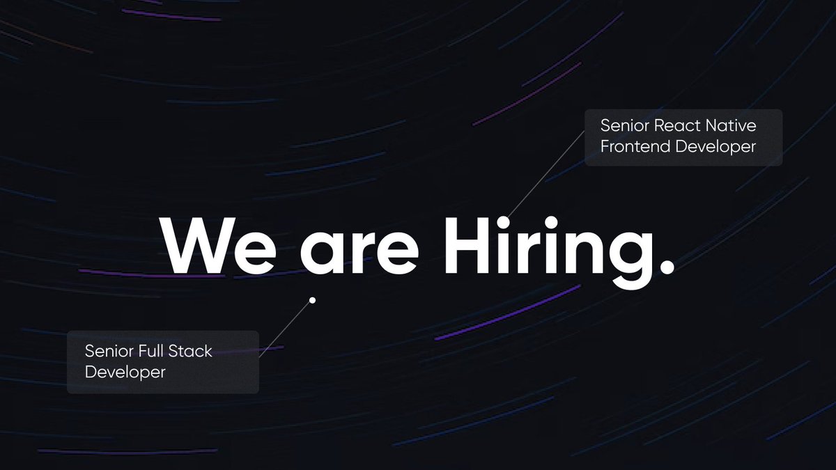 ☄️ CALLING ALL DEVS, WE'RE HIRING!

Join our ever-expanding team and build the future of DeFi with us!

Who we need:

💻 Senior Full Stack developer

💻 Senior React Native Frontend developer

We are a fully remote and diverse team, dedicated to making DeFi
simple, fun, and