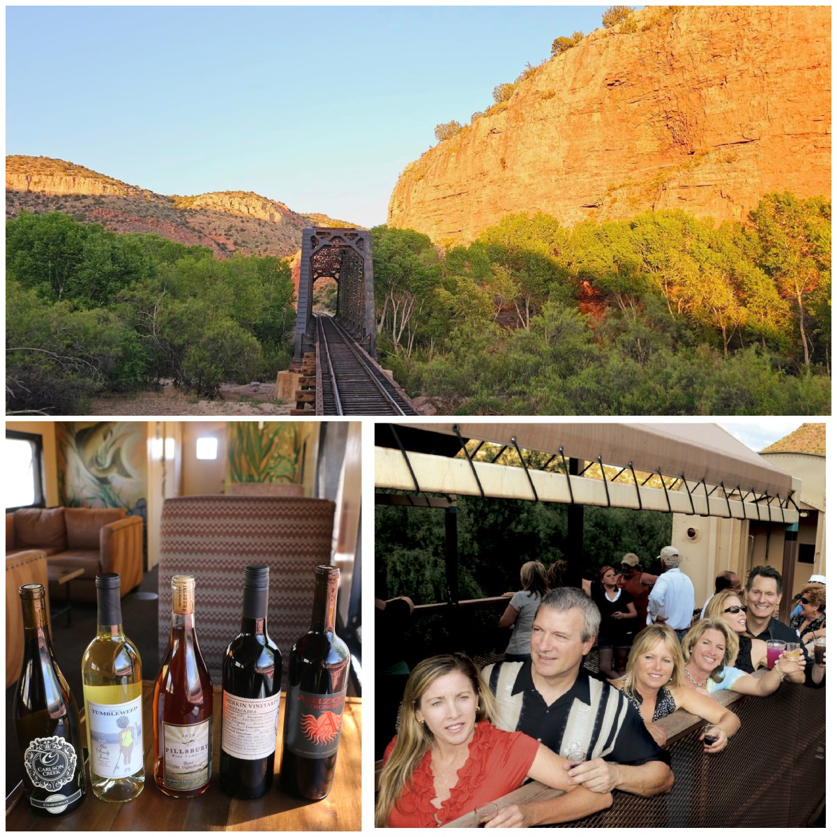 VerdeCanyonRail's tweet photo. Wine &amp; wilderness aboard #VerdeCanyonRR makes the perfect date night this summer. Every Saturday night the #GrapeTrainEscape event upgrade includes tastings of 5 wines, accompanied by the best pairing of all: a wildly scenic #Arizona #sunset. https://t.co/aHJGUH3Cl3 #winetasting https://t.co/qvZw2lpFZN