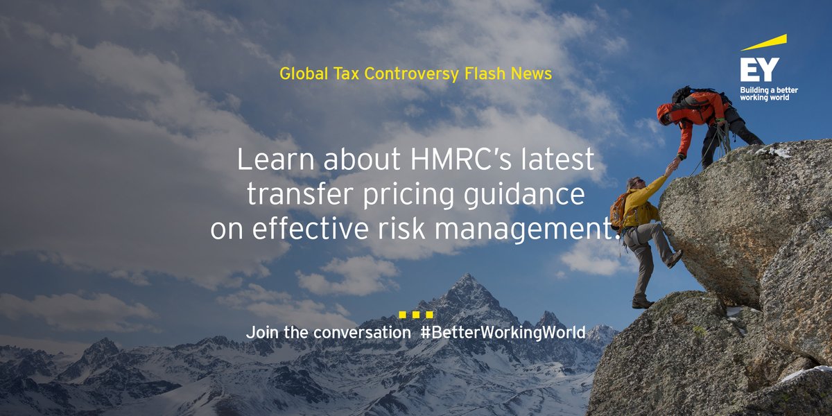 HMRC's new transfer pricing guidance emphasizes the OECD's six-step risk analysis. 

Review your TP risk management approach and documentation process for compliance. go.ey.com/3xcy0CZ 
#FutureofTax #TransferPricing
