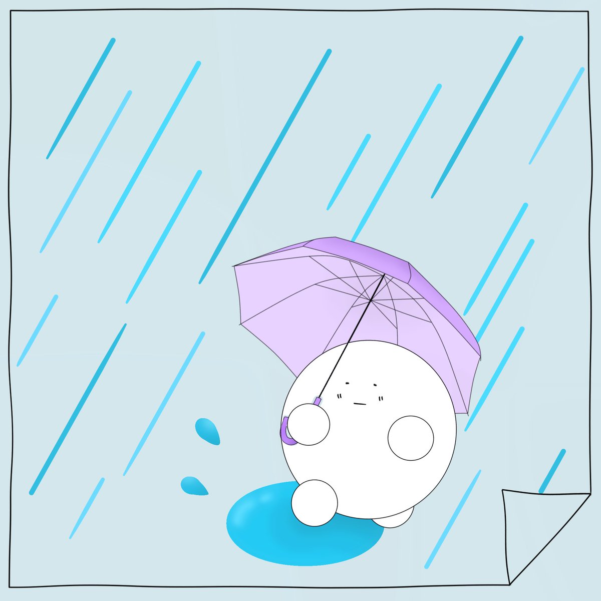 なんとも言えない顔🤣
#雨の日 #ゆるいイラスト #おーたん