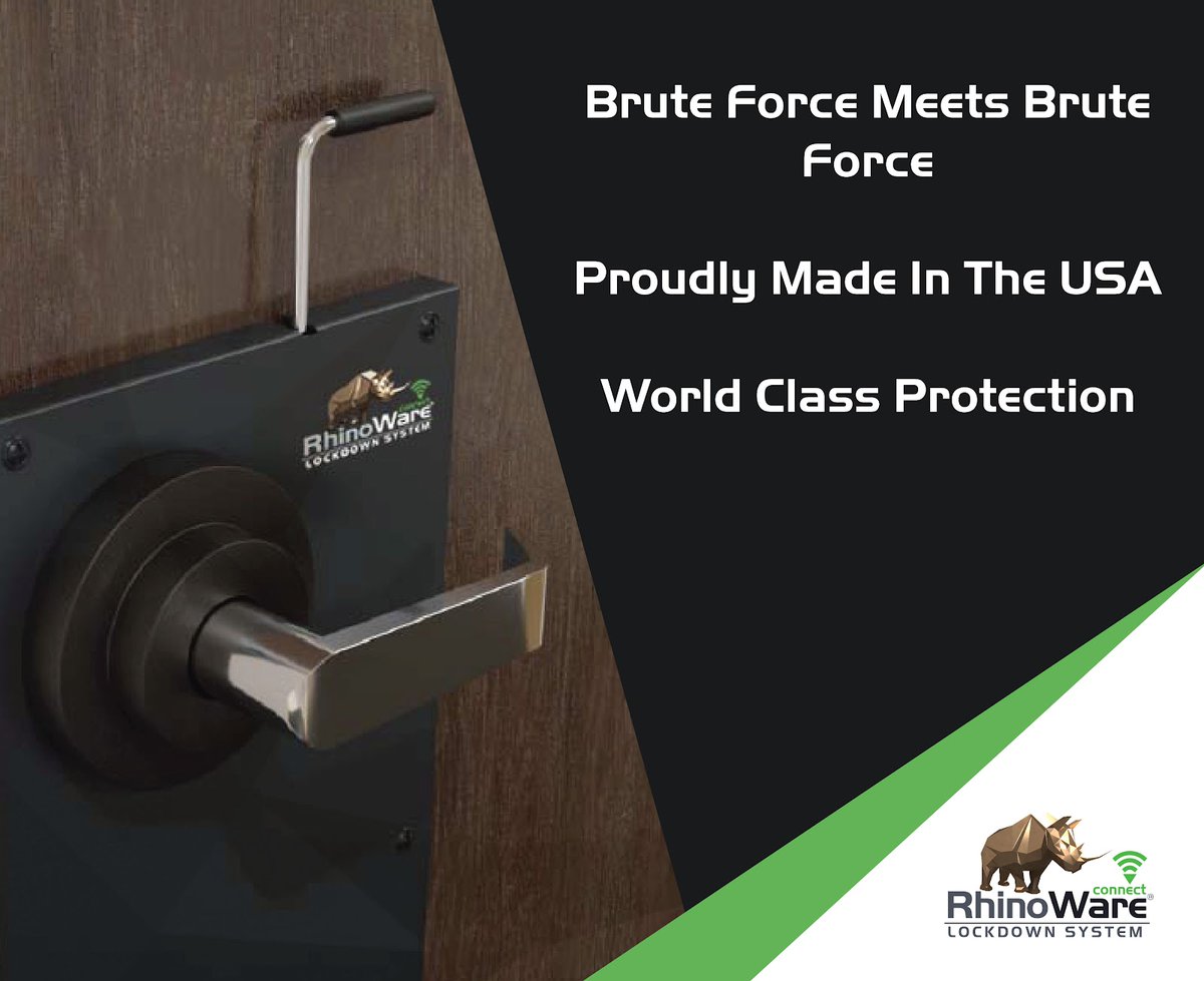 Campus_Safety01's tweet image. The RhinoWare® Lockdown System is designed to secure any room during incidents such as active shooters or intruders. Trusted by Fire Marshals, Police Chiefs, and Security Directors, RhinoWare® guarantees full compliance with essential regulations. bit.ly/3wqa0aU