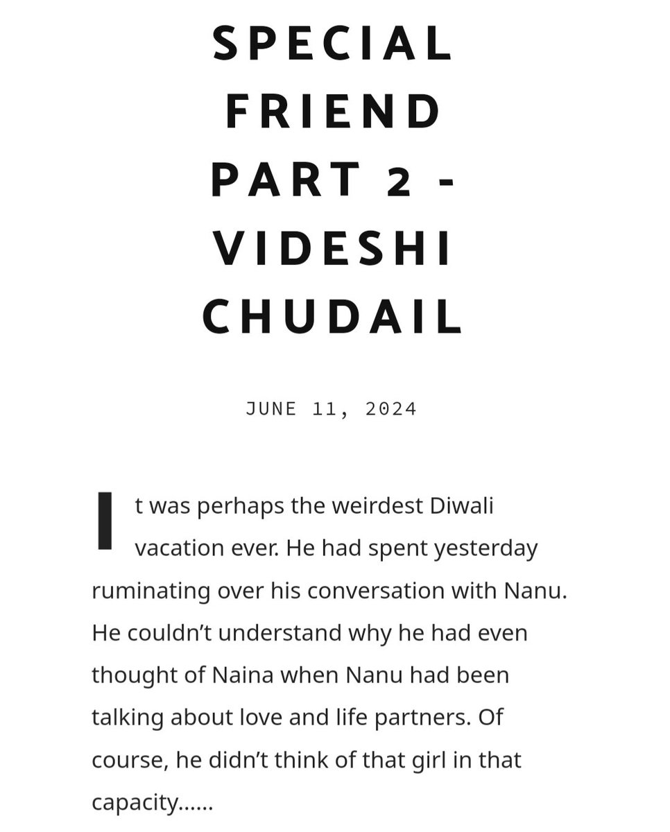 Part 2 of Special Friend has been updated. Hope you enjoy the read.

The next &amp; final part will be up tomorrow morning... 😀

#yehundinonkibaathai #soulfulchronicles #samaina