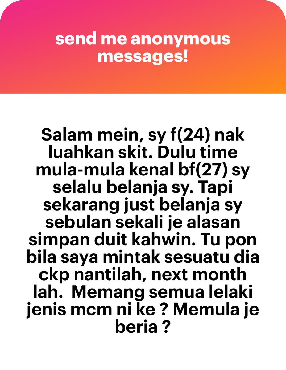meinmokhtar's tweet photo. Harap dia kahwin dgn orang lain. Aminn https://t.co/QPCJjYg4Y5