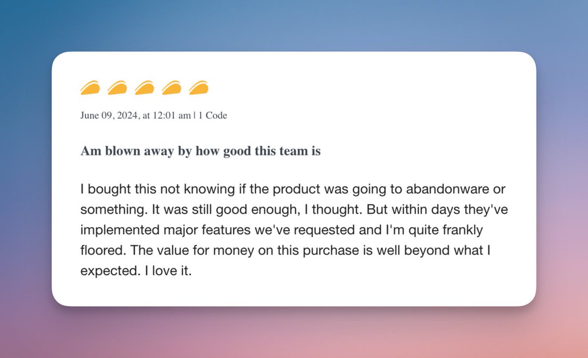 A happy FeatureShift customer. 🤩