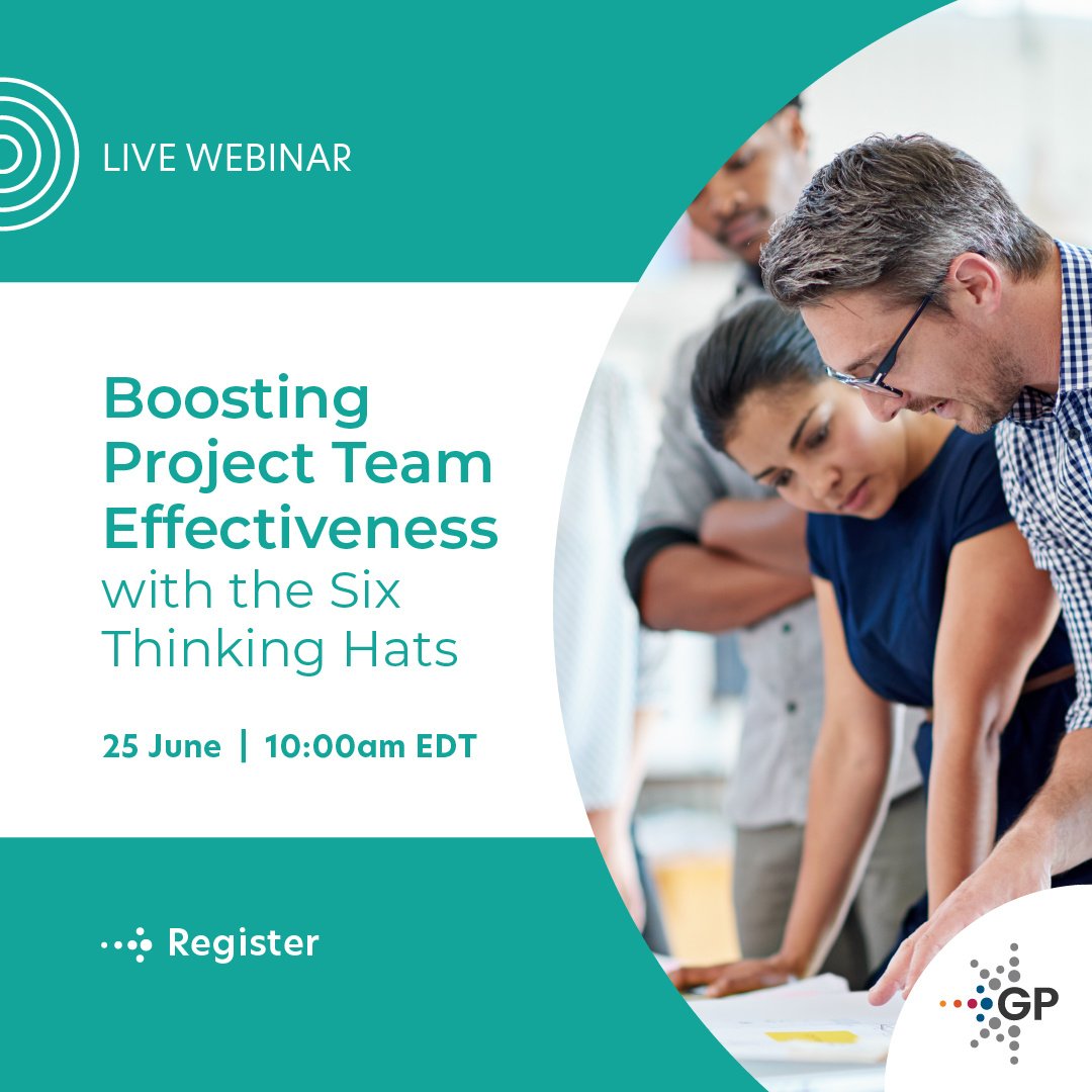 gpcorp's tweet image. Join Julyan Lee, to learn practical techniques for problem-solving, decision-making, and embracing fresh perspectives using the Six Thinking Hats method.
hubs.li/Q02BkTC90
#ProjectManagement #Teamwork #TechnologyAdoption #SixThinkingHats #Webinar #Innovation