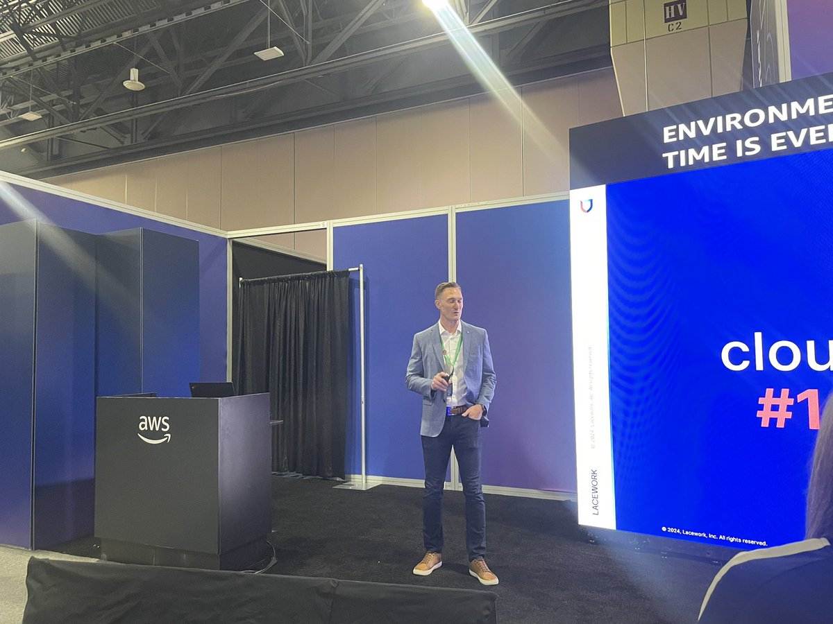 Lacework's tweet photo. 👋 Stop by Lightning Theater 3 now at #AWSreinforce for Aaron Kornhauser’s session on the power of #genAl in cloud security ⚡️⚡️ https://t.co/BuKoX3V3c5