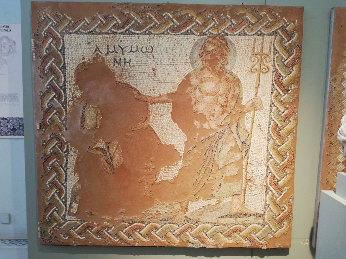 NikosTsivikis's tweet photo. Saw today the unique 3rd /4th c. late antique/late Roman mosaic at #Amphipolis representing the rape of Hylas by the nymphs next to a panel with Poseidon saving Amymone. What building would house these two, it didn’t seem like a house… Past #mosaicmonday https://t.co/szsGhcTxed
