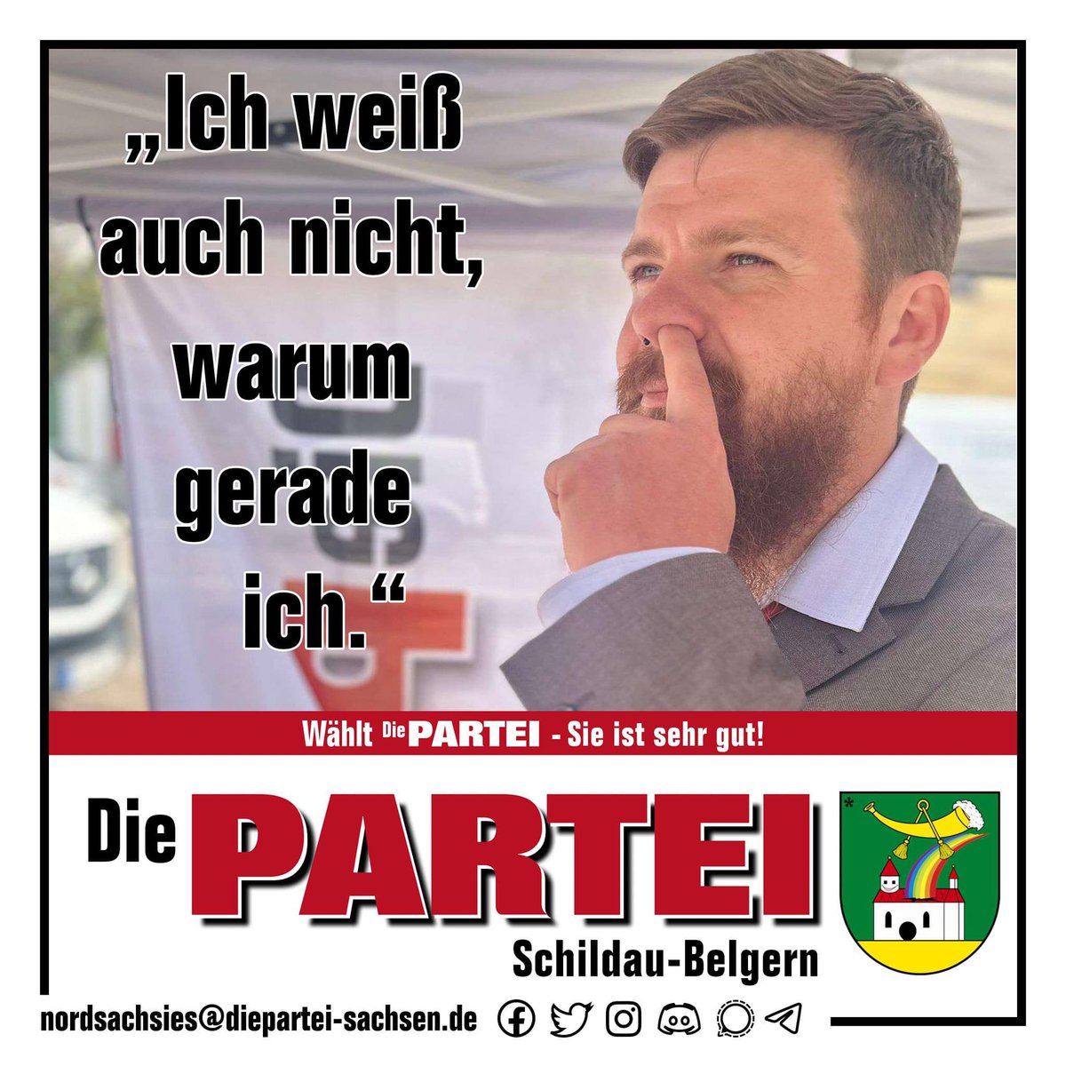 Die #Machtübernahme in der sächsischen Provinz schreitet unaufhörlich voran.
Während alle auf den #Rechtsruck schauen, platziert die sehr gute Partei #DiePARTEI weiter Hintermänner in Schlüsselpositionen.
Wir danken all unserem #Wahlvieh und den Steigbügelhaltern der #Linken.
1/2