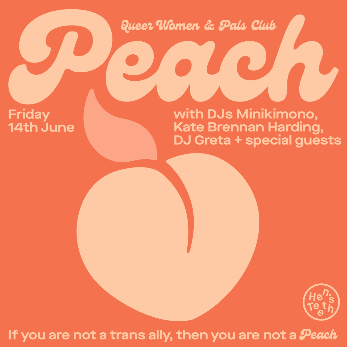 Nialler9's tweet photo. 🍑 Peach is a pop up party for queer gals & pals by @KateBHdj + pals happening @Hensteethstore this Friday night.
Here's Friday's DJs on the tracks they love right now: https://t.co/pctm8b0cTB https://t.co/FiorqXsyLz