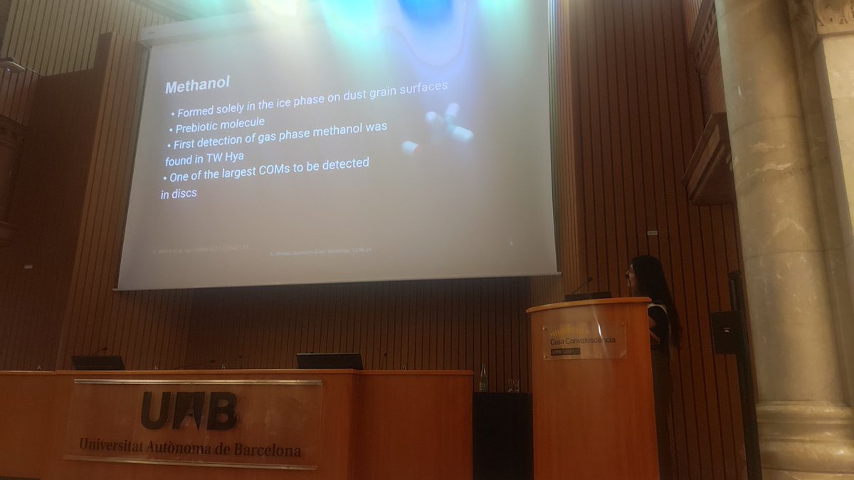 The afternoon session started with the talks of Piero Ugliengo, Rafael Martin-Doménech, Samuel del Fre, and Anessa Ahmad!

#QuantumGrainWorkshop #QuantunGrain #Astrochemistry #CompChem