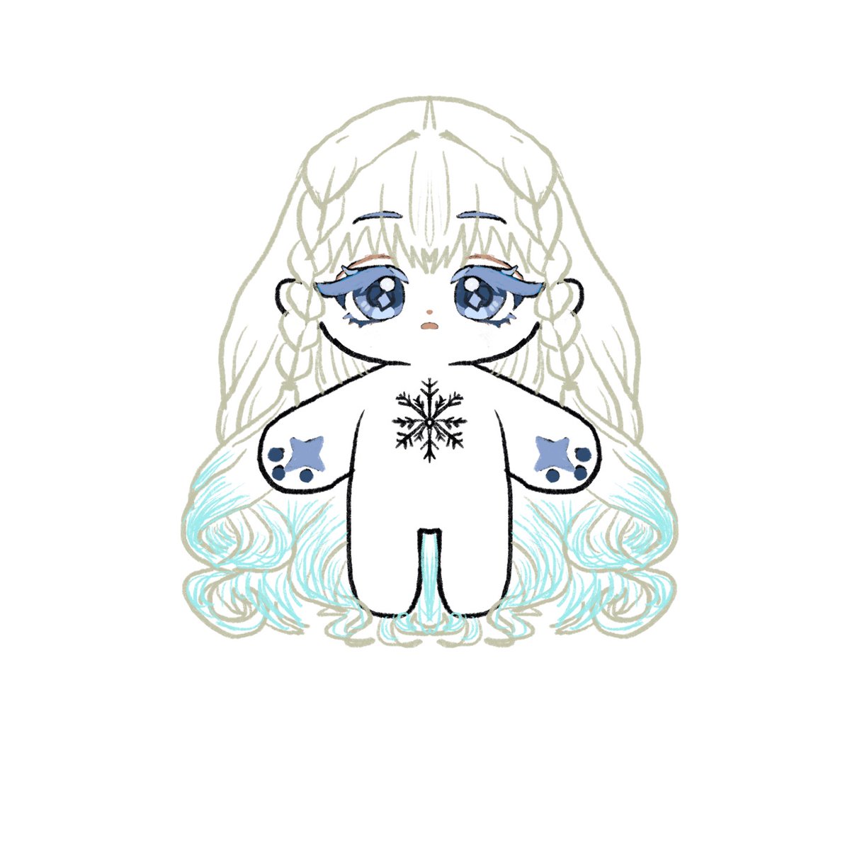 #솜합작_도안

가발을 씌울라 일단 그려본..
저는 눈의여왕을 만들어보려구요
(5살딸의 픽..)