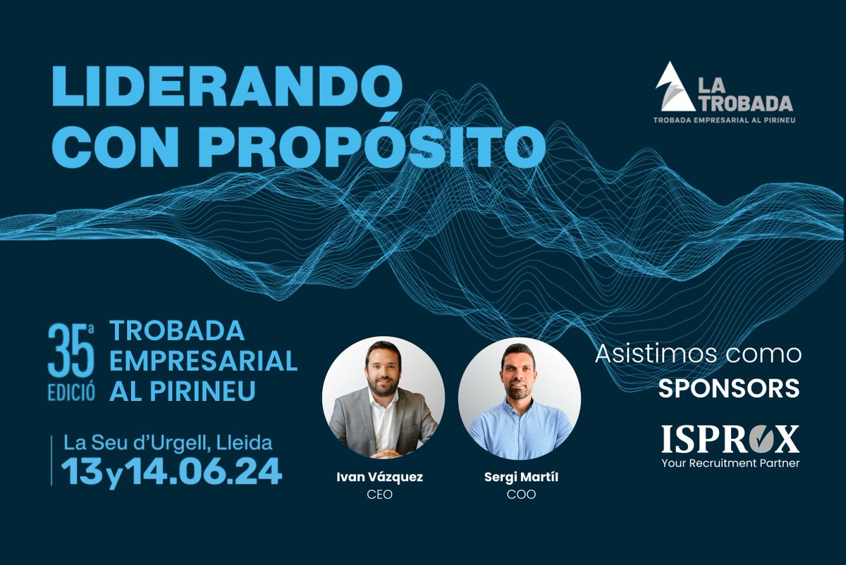 Un año más, #ISPROX esponsoriza la <a href="/trobadapirineu/">Trobada Empresarial al Pirineu</a>, una de las reuniones empresariales más importantes del ámbito catalán. Ivan Vázquez (CEO) y Sergi Martí (COO) estarán en las jornadas compartir experiencias profesionales con los empresarios del territorio. 💼

#ISPROXAlDía