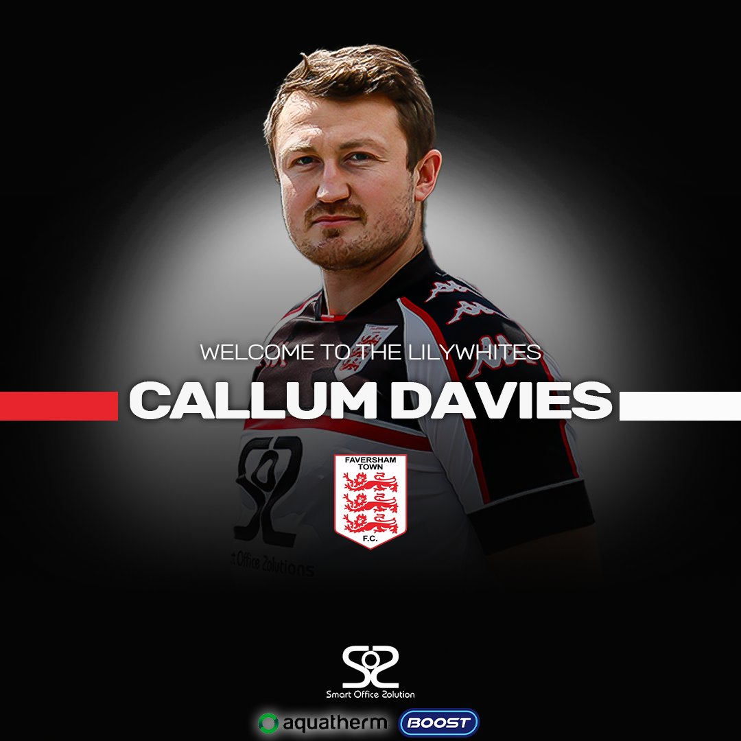 FavershamTownFC's tweet photo. Former Invicta Captain Becomes Lilywhite 🦁🦁🦁

The Lilywhites are thrilled to announce that former Folkestone captain Callum Davies has agreed to join the club!

Callum brings a wealth of experience from his time with The Seasiders.

Welcome Callum! ⚪⚫

#UpTheLilywhite https://t.co/9b8IW4uHnl