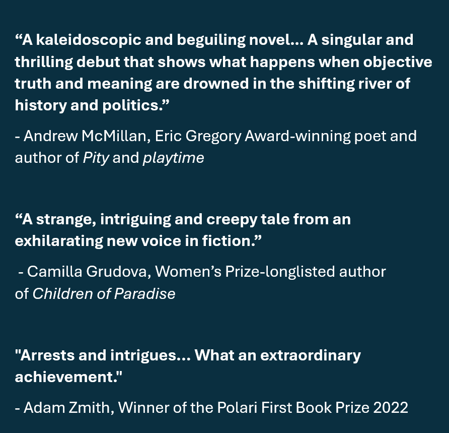 Han_Smiff's tweet image. &apos;A singular and thrilling debut&apos; @AMcMillanPoet 

&apos;Strange, intriguing... exhilarating&apos; - Camilla Grudova

&apos;Arrests and intrigues... an extraordinary achievement&apos; @AdamZmith 

Huge, huge thanks for these great endorsements for Portraits - out next week!
uk.bookshop.org/p/books/portra…