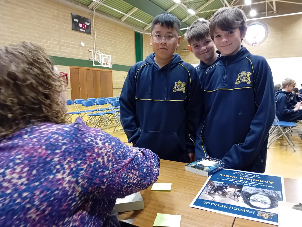 IpswichSchLib's tweet photo. Thank you to @AnnalieseAvery for yesterday's wonderfully entertaining talks to @ipswichschool Years 7 and 8. #theimmortalgames https://t.co/wgBdxz8CMZ