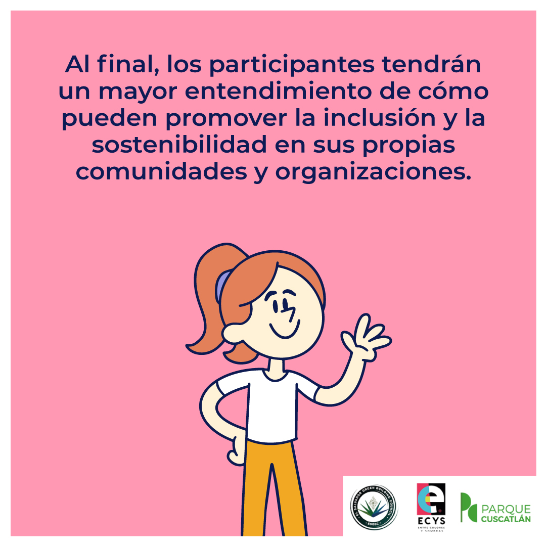 ¡Nos vemos en el Taller de Inclusión y Sostenibilidad!☘️
📌Jueves 13 de junio. 
⏰De 9:00 a.m. a 12:00 m.d.
📍Salón 2, Trébol Cultural.
🔗 Inscripción: bit.ly/Taller-Inclusi… 

➡️ Esta actividad es parte de las jornadas inclusivas que impulsamos con <a href="/ELSALVADORGBC/">El Salvador GBC</a> y <a href="/ecys_sv/">Entre Colores y Sombras</a>.✨