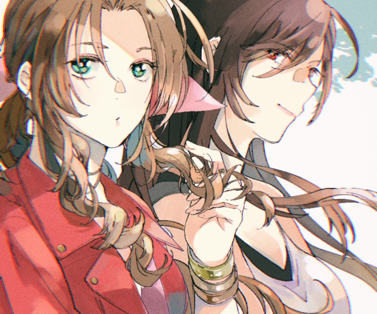 bombyxmori_ckr's tweet photo. Aerith &amp; Tifa🌼 https://t.co/isI4aeDBYM
