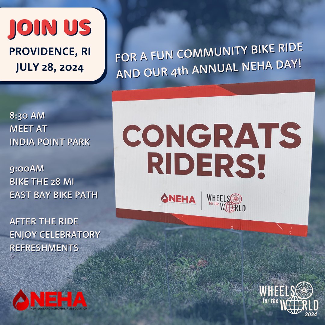 SaveOneLifeInc's tweet image. Join us on July 28th in Providence, RI for our 4th annual NEHA day! Bring your family for a beautiful Sunday morning bike ride along the East Bay Bike Path. After the ride, enjoy time with our community and a refreshing complimentary meal❤

Register here: runsignup.com/Race/Register/…