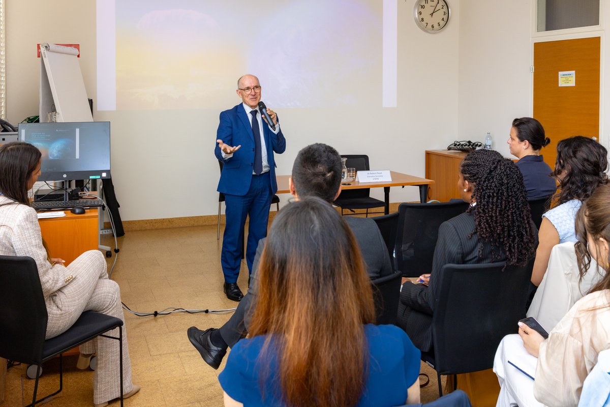 CTBTO's tweet photo. .@_RobFloyd addressed 25 🇺🇳 @UN_Disarmament Fellows, each representing a different country from across the globe. The #CTBTO Executive Secretary encouraged these young professionals to "let their voices be heard... to pass the baton from one generation to the next", and to contribute to our crucial mission of banning nuclear tests for a safer tomorrow.