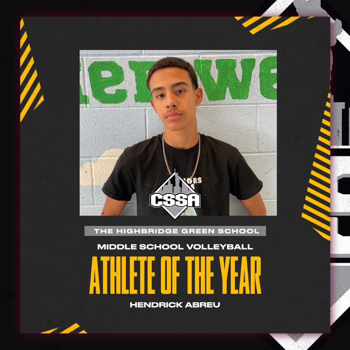 Congratulations to Hendrick Abreu of the Highbridge Green School for being selected as the 2023-2024 CSSA Volleyball Athlete of the Year! 🏅

#cssanyc #springawards #athleteoftheyear