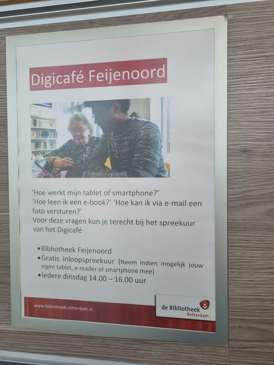 Hoe werkt mijn smartphone of telefoon? How leen ik een E-book? 📱

Voor deze vragen en meer kun je iedere dinsdag naar het gratis inloopspreekuur bij bibliotheek Feyenoord bij het Sandeling.

Lees er meer over via 👉 shorturl.at/bOg5C

#Vreewijk