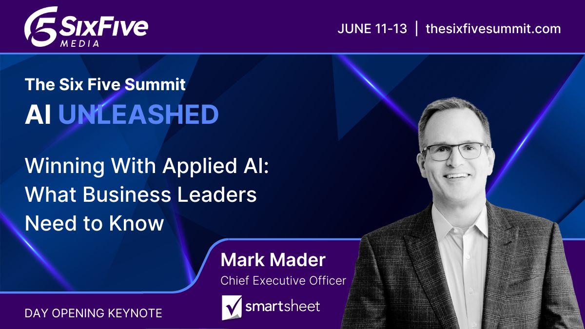 🚨 ICYMI: <a href="/MarkMader/">Mark Mader</a>'s keynote at the #SixFiveSummit24 just concluded, and it was packed with insights on winning with applied AI! 🔥
Be sure to sign up to catch the rest of the sessions by signing up here: techstrongevents.com/the-six-five-s…
#EnterpriseApps #AppliedAI <a href="/Smartsheet/">Smartsheet</a>