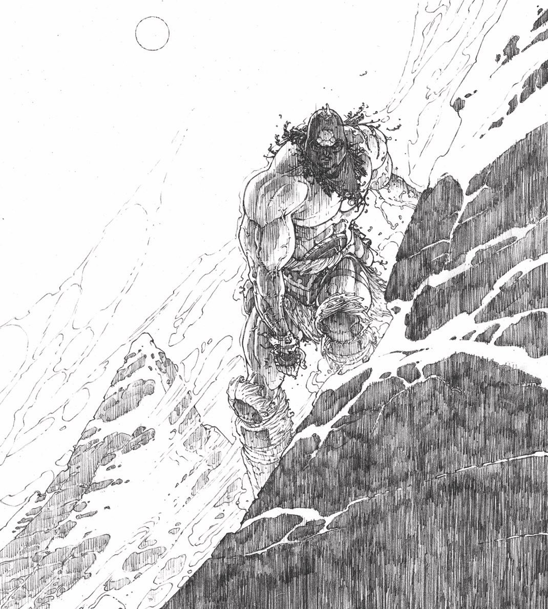 AndrewKrahnke's tweet photo. We are 8 DAYS away from the BLOODRIK trade being released by @ImageComics! Here’s a small peek at the process behind the cover image. #bloodrik https://t.co/BT8RjI5djI