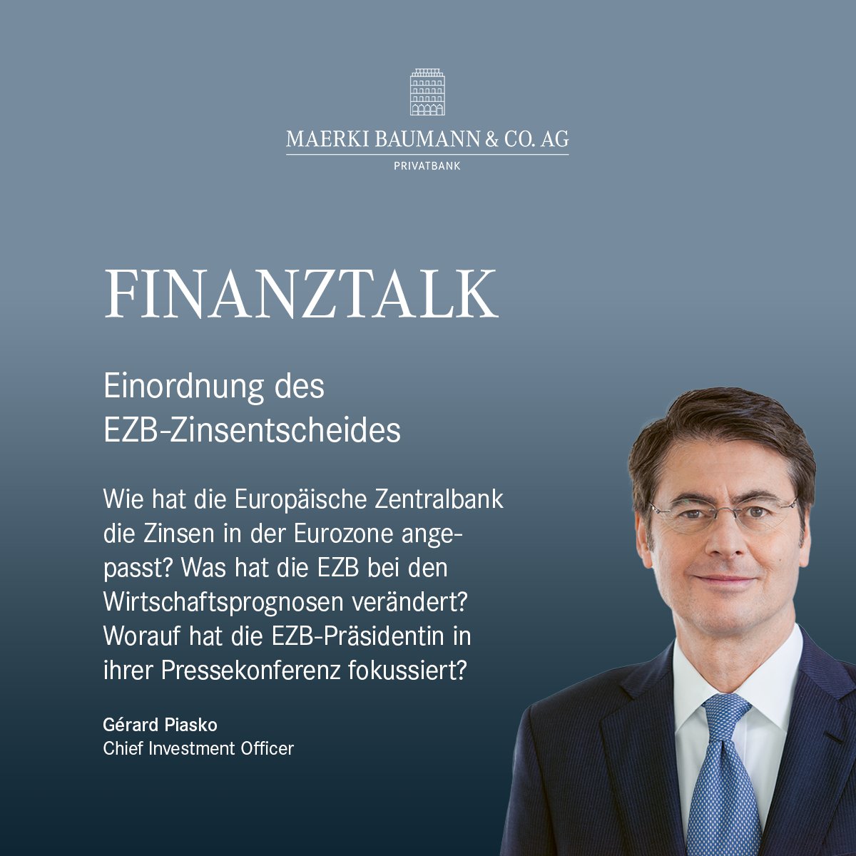 🎙️ Unser CIO Gérard Piasko im Gespräch mit Radio 1 Moderator Marc Jäggi. Entdecken Sie die spannenden Antworten auf die brennenden Fragen zum EZB-Zinsentscheid. Hören Sie rein: bit.ly/43FIgha

#MaerkiBaumannCoAG #Radio1 #Podcast #EZB #Eurozone #Wirtschaft #Interview