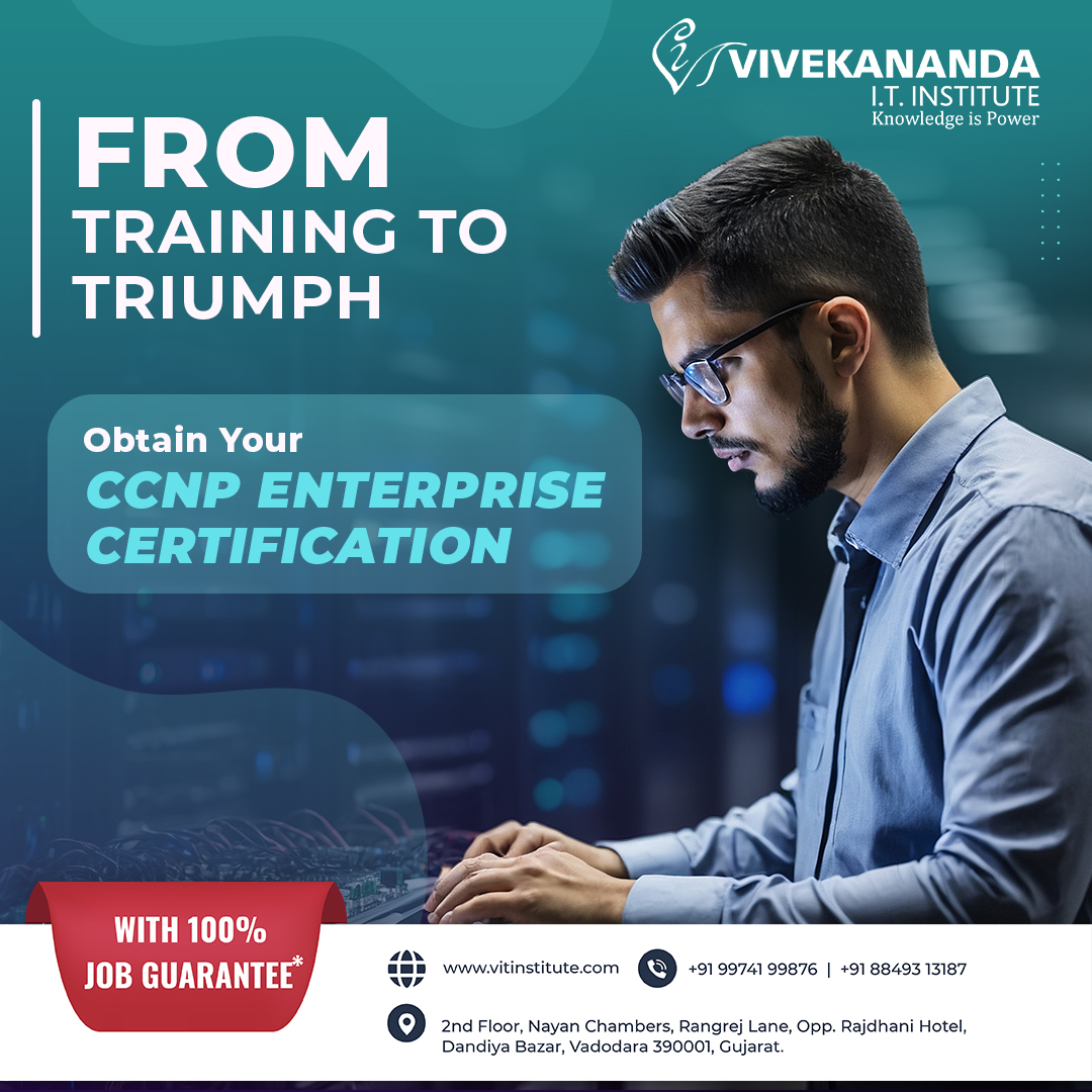 vitinstitute's tweet image. The CCNP Enterprise Certification is more than just a credential; it’s a promise of career security.
With a guaranteed job placement, you can confidently invest in your future.
Visit: vitinstitute.com
#ccnp #ccnpenterprise #ccnpenterprisecertification #cisco