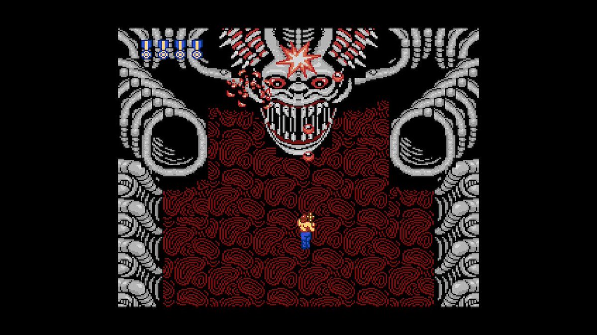 Go5Goh's tweet photo. 2024年ゲームクリアPART-10。「FC版:SUPER魂斗羅」。AC版と違うラスボスが、何故か弱すぎる？…と感じるのは、
私だけでしょうか？。 https://t.co/EyKxBawlgZ
