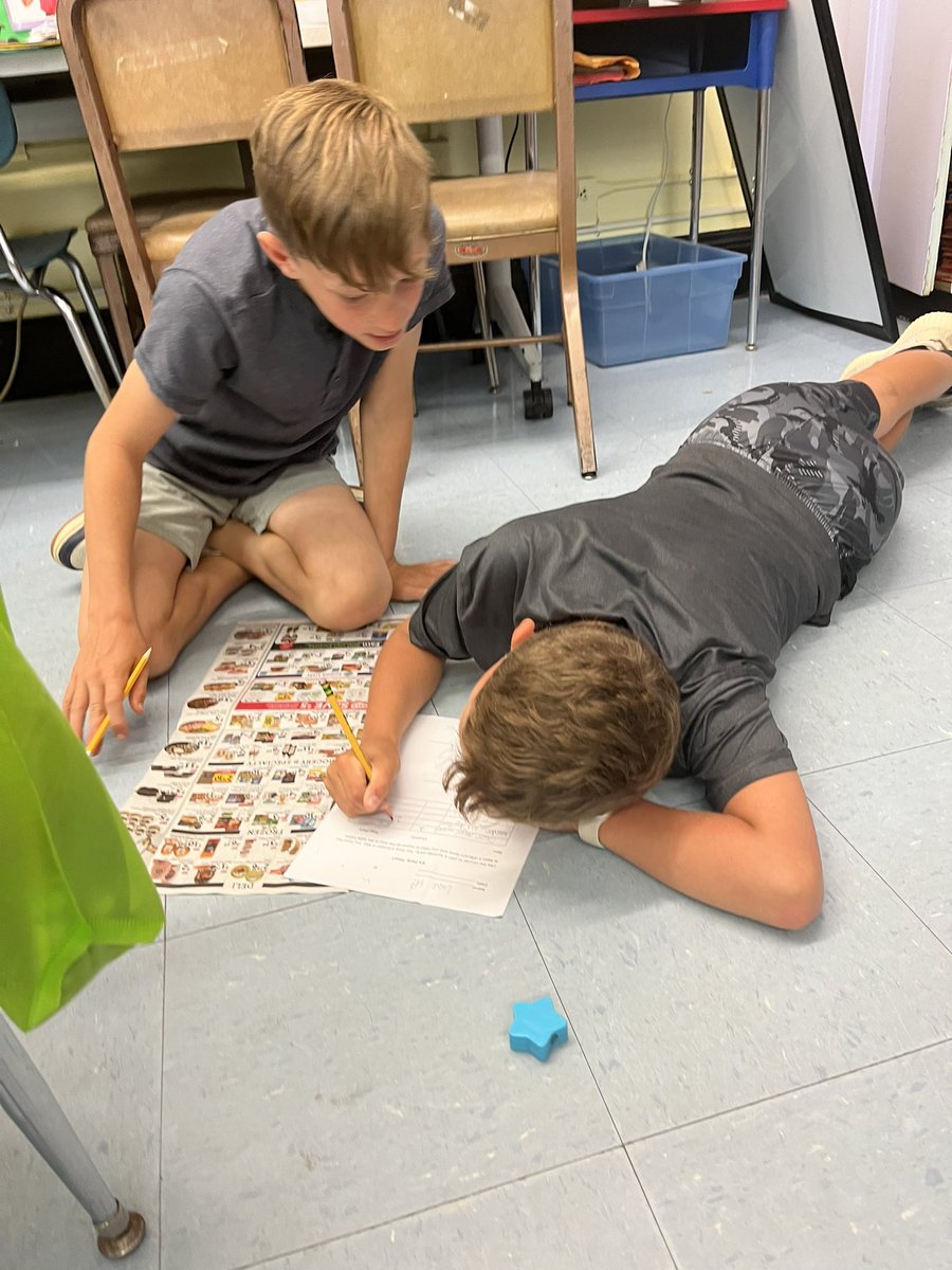 rothmancamp's tweet photo. Having fun adding and subtracting decimals by planning a “party” using our supermarket circular! @rothmancamp @CampAvePride https://t.co/XYXn49uHst