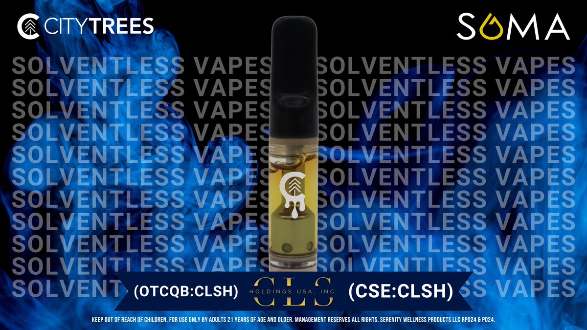 Congrats to <a href="/CLSHoldingsUSA/">CLS Holdings USA, Inc.</a> on the new vape products. They are expanding their City Trees brand by launching solventless live rosin cartridges and adding a distillate line using all-natural cannabis-derived terpenes. 

Read the details here: clsholdingsinc.com/news-media/pre… $CLSH