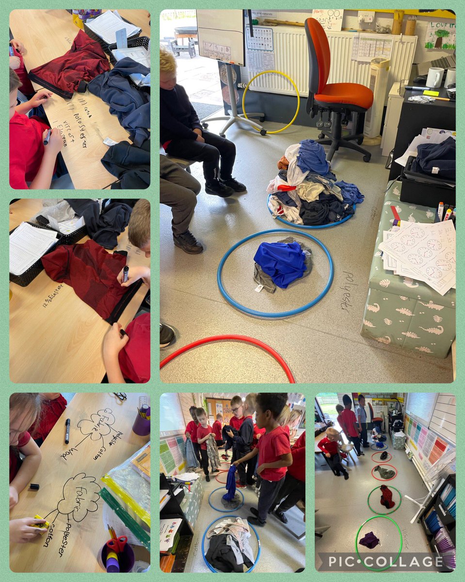Y2 took part in the #GreatScienceShare day, today. Using our super science skills to investigate materials used to make clothes. They used research, tally charts and grouping to identify types of fabric. They identified a new fabric made from bamboo called, viscose. #BMScience