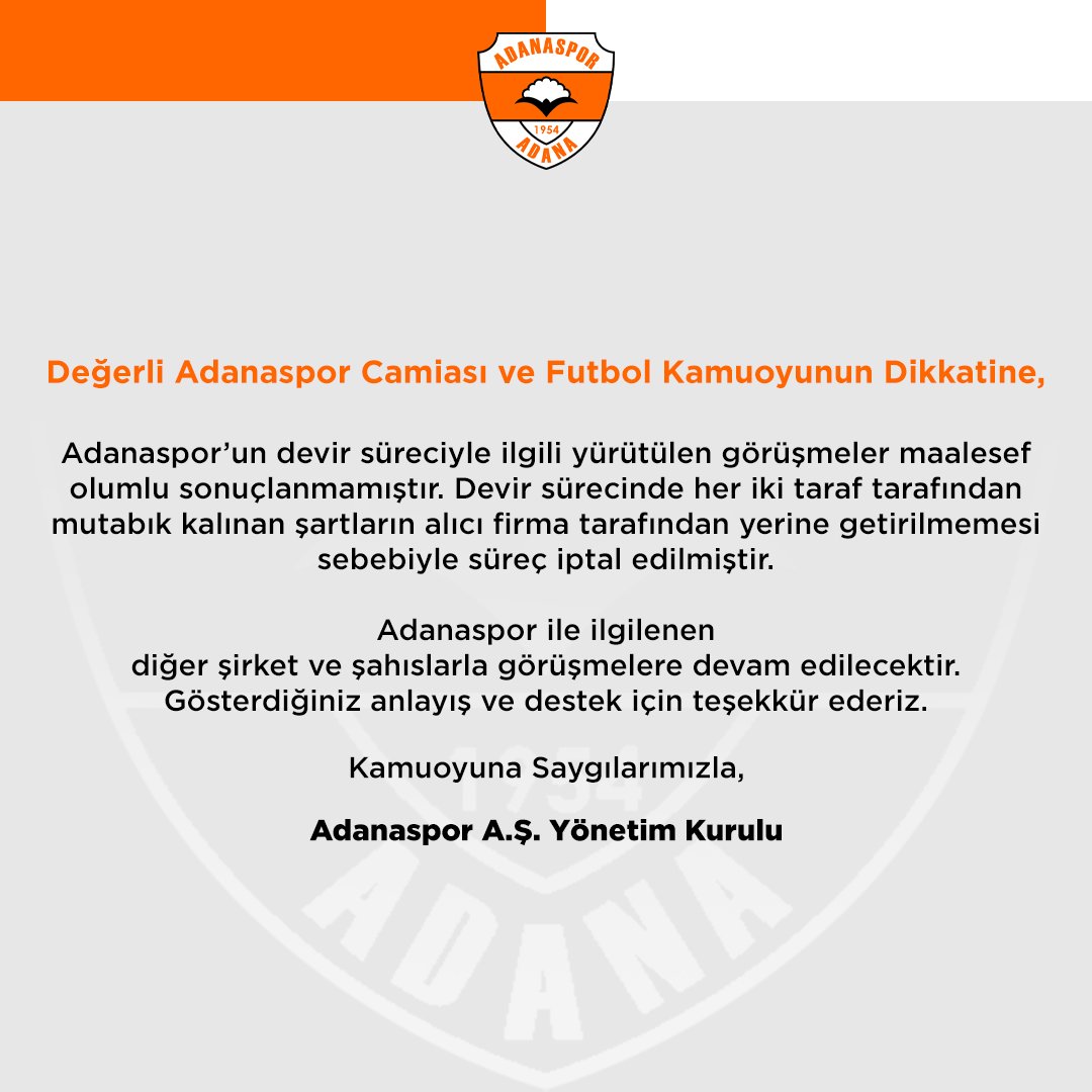 AdanasporResmi's tweet photo. Değerli Adanaspor Camiası ve Futbol Kamuoyunun Dikkatine https://t.co/VR2lOZVaqk