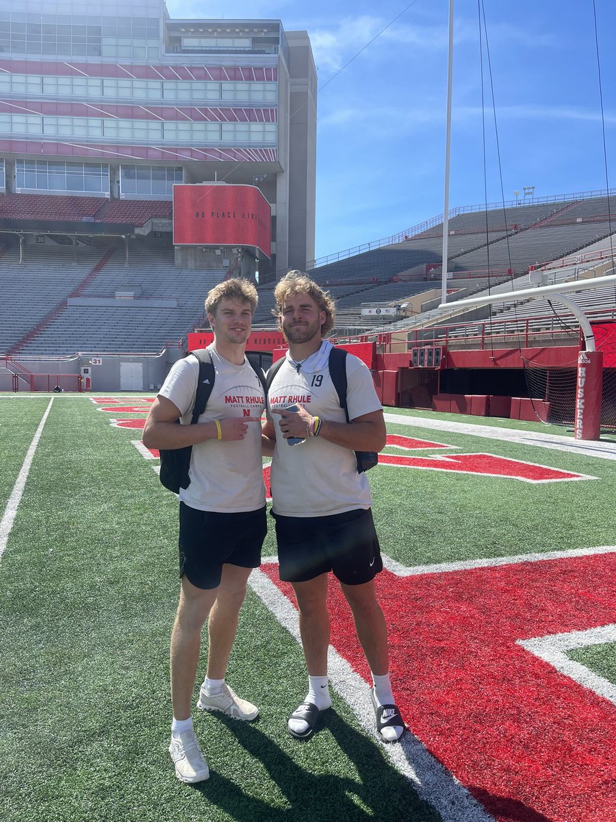 Had an awesome time yesterday at <a href="/HuskerFootball/">Nebraska Football</a> post grad camp! Thankful to all the coaches and staff for their hard work, hope to be back soon!! ❤️ <a href="/SeanJpadden/">Sean Padden</a> <a href="/coachedfoley/">Ed Foley</a> <a href="/Coach_Satt/">Marcus Satterfield</a> <a href="/Adam_DiMichele/">Adam DiMichele</a> @HuskerCoachTW <a href="/michaelbruntz/">Michael Bruntz</a> <a href="/evancooper2/">Evan Cooper</a> <a href="/CoachCampbell46/">Corey Campbell</a> <a href="/mitchsherman/">Mitch Sherman</a>