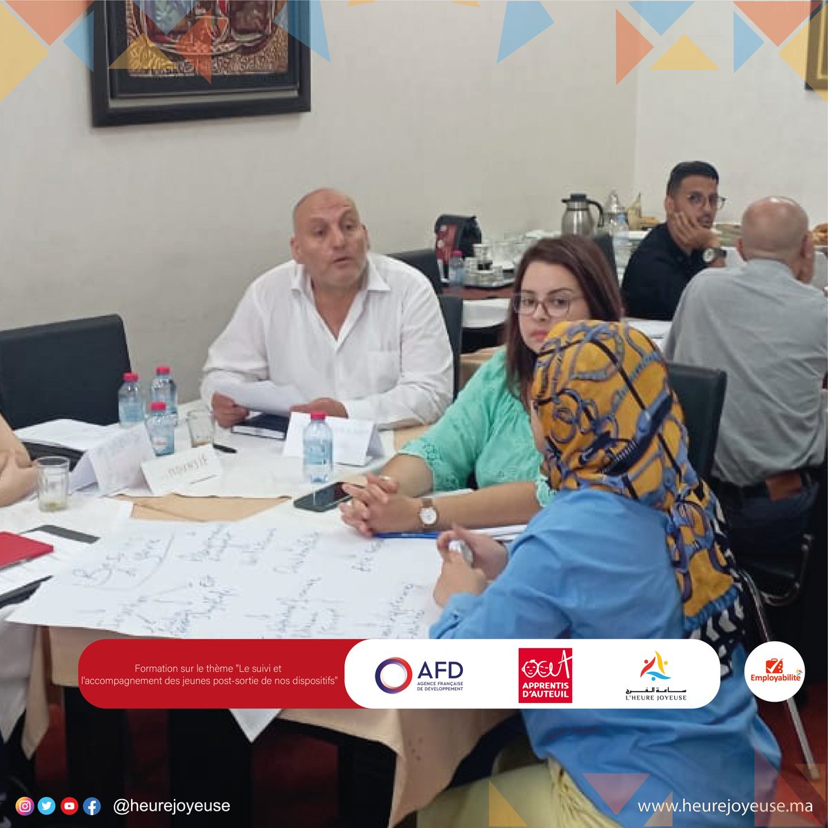 Association l'Heure Joyeuse (@l_joyeuse) on Twitter photo 📍📍Retour en images sur la formation assuré par le partenaire <a href="/AAuteuil/">Apprentis d'Auteuil</a> , sur le thème "Le suivi et l'accompagnement des jeunes post-sortie de nos dispositifs". Cette formation, étalée sur 3 jours, a été organisée dans le cadre des activités transversales du projet #NajahII. 📍📍Retour en images sur la formation assuré par le partenaire <a href="/AAuteuil/">Apprentis d'Auteuil</a> , sur le thème "Le suivi et l'accompagnement des jeunes post-sortie de nos dispositifs". Cette formation, étalée sur 3 jours, a été organisée dans le cadre des activités transversales du projet #NajahII.