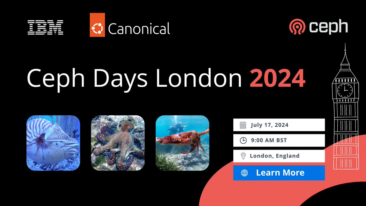 Save the date! Ceph Days London is coming July 17, 2024, a full-day event dedicated to sharing Ceph’s transformative power and fostering the vibrant Ceph community.

Learn more: hubs.la/Q02BnkYJ0
#ceph #cephdayslondon