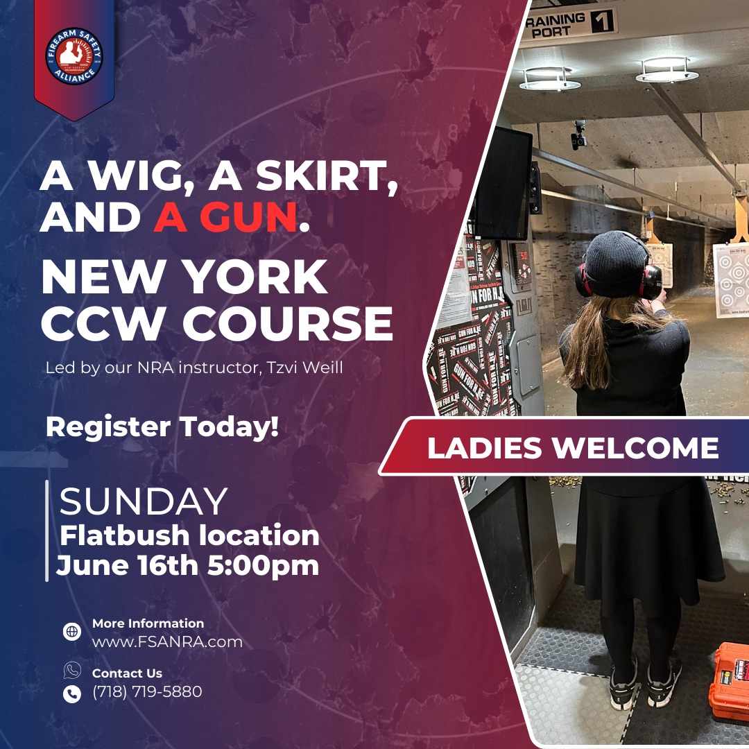 FirearmSafetyA's tweet photo. Busy with shavoous prep? We get it!
Join out post shavous CCW course this coming Sunday in Flatbush!
#CCWCourse #GunPermit #FSA https://t.co/nKLFTmHjMG