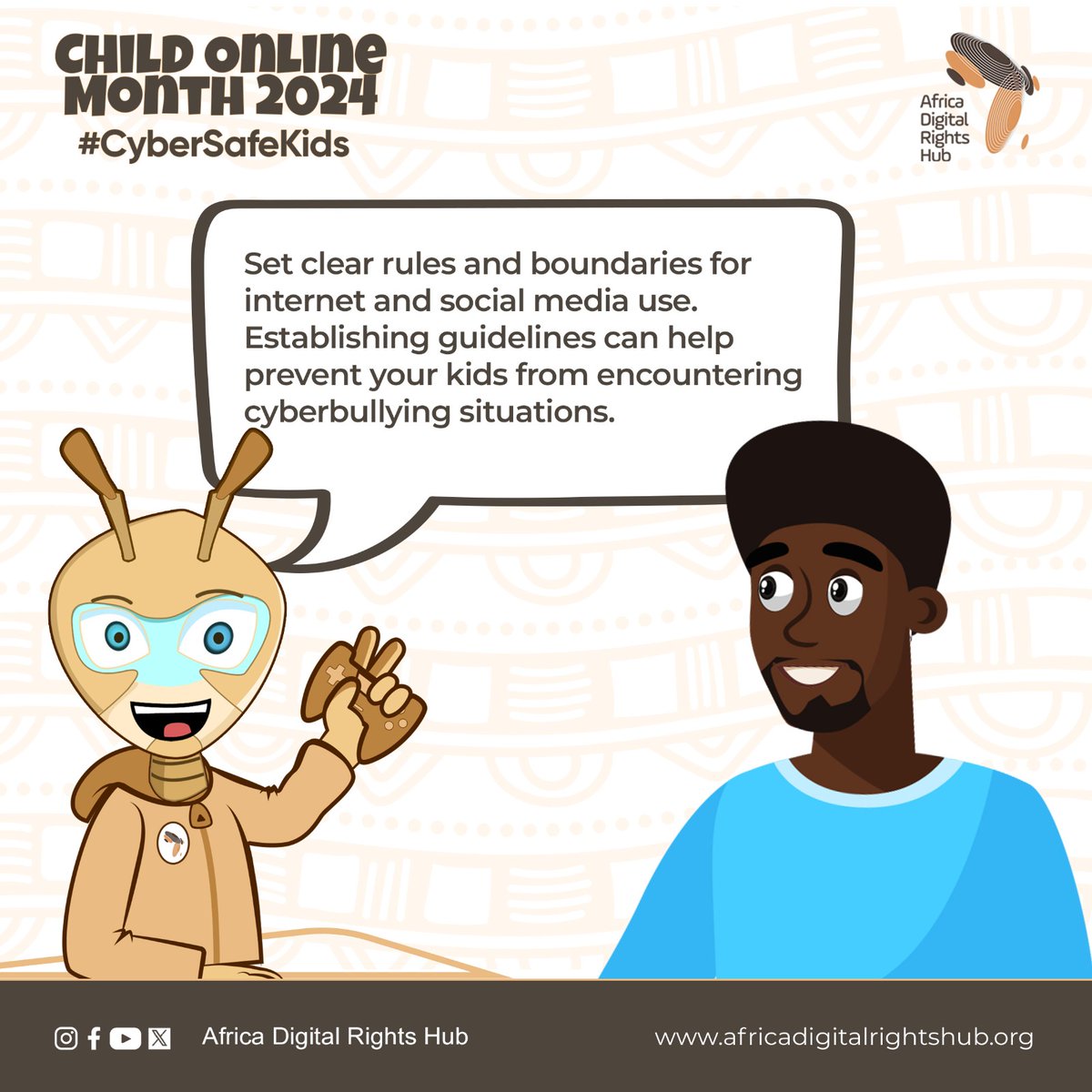 hub_adr's tweet image. Set clear rules and boundaries for internet and social media use. Establishing guidelines can help prevent your kids from encountering cyberbullying situations.

#ADRH #CyberSafeKids #Cyberbullying #Childonline