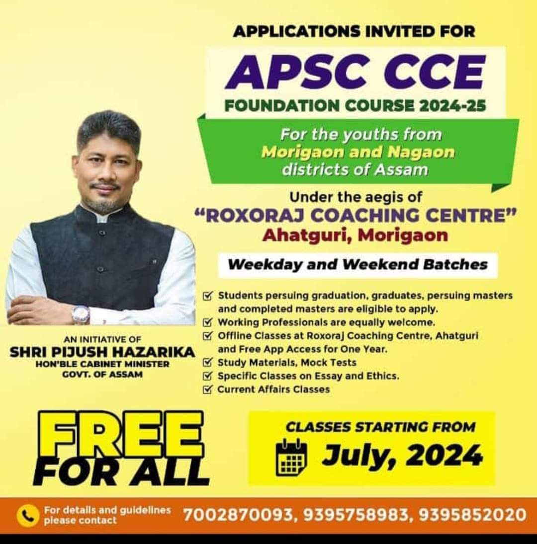 Pijush_hazarika's tweet photo. Requesting every APSC-CCE aspirants hailing from Morigaon &amp; Nagaon to kindly register and avail the course. https://t.co/5sO63btoXm
