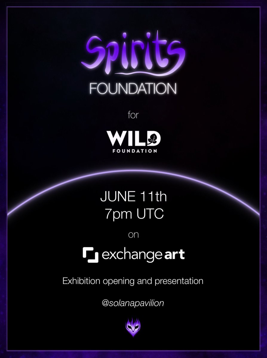 Celebrate the power of coming together to change the world through art with @spiritsrealmnft. 

Join us at 3pm EST as we come together with the talented cast of artists participating and learn more about the initiative supporting the <a href="/wildfoundation/">WILD Foundation</a>!

Set your reminders ⬇️