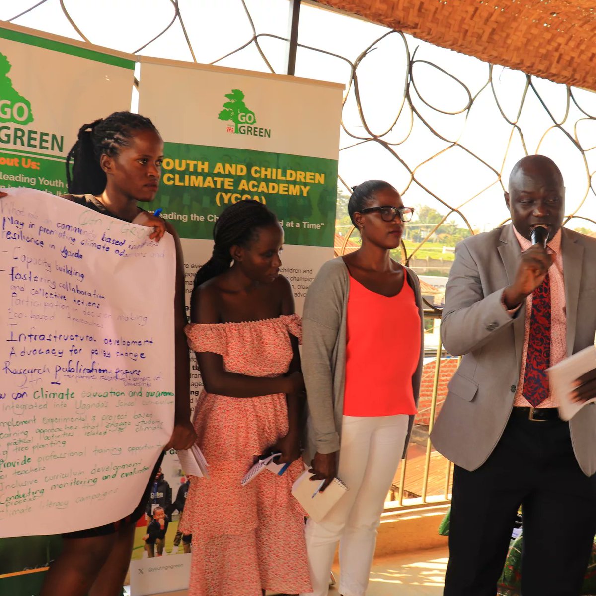 HolisticActions's tweet photo. Incredible presentations today on climate change adaptation, mitigation, and resilience! Kudos to all groups for their outstanding work. Special shoutout to @edwinmuhumuza of @youthgogreen and @activecitizensu for leading the charge! Let's keep pushing for a sustainable future. https://t.co/19lk6FuxuU