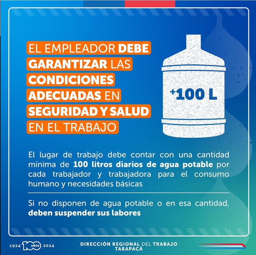 del_seremi's tweet photo. @SeremiTrab_1R ✅💦 Debido al corte de suministro de agua potable, las y los trabajadores deben tener en consideración las siguientes orientaciones. https://t.co/ikzXPQs0vM