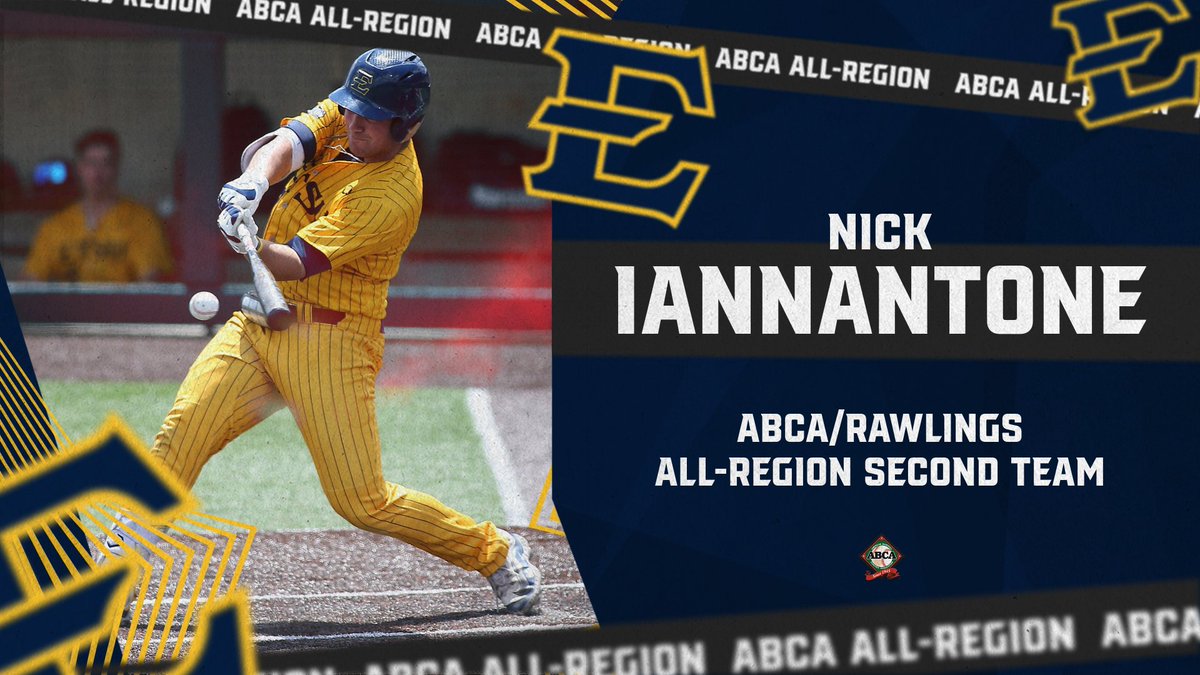 ETSU Baseball (@etsu_baseball) on Twitter photo For the first time since 2016, two Bucs were named to the <a href="/ABCA1945/">ABCA</a> All-Region Team! Congrats to <a href="/cameronsisnero2/">cameron sisneros</a> & <a href="/Nickthestick32/">Nick Iannantone</a>!
#Together #ETSUTough For the first time since 2016, two Bucs were named to the <a href="/ABCA1945/">ABCA</a> All-Region Team! Congrats to <a href="/cameronsisnero2/">cameron sisneros</a> & <a href="/Nickthestick32/">Nick Iannantone</a>!
#Together #ETSUTough