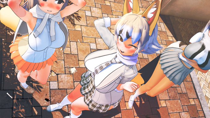キットギツネを配布します。 シンリンオオカミのベースで作って、それによってけもフレ3私服を除いて同じように構成してみました。 ダウンロードリンクは以下のツイートにあります。#けものフレンズ#コイカツ 