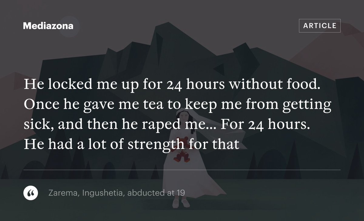 “You are nobody, and you don’t have a name.”

Victims of forced marriages in the North Caucasus: a thread

(1/9)